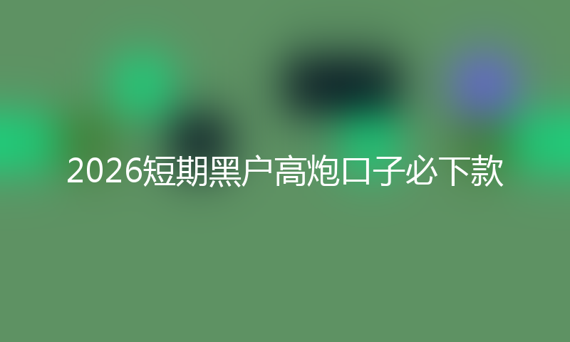 2026短期黑户高炮口子秒下款大全